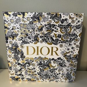 Medium Dior Navy and Gold Floral Box